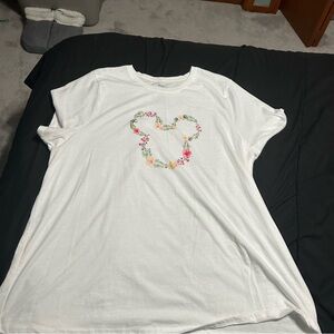 Floral Mickey Outline T-Shirt